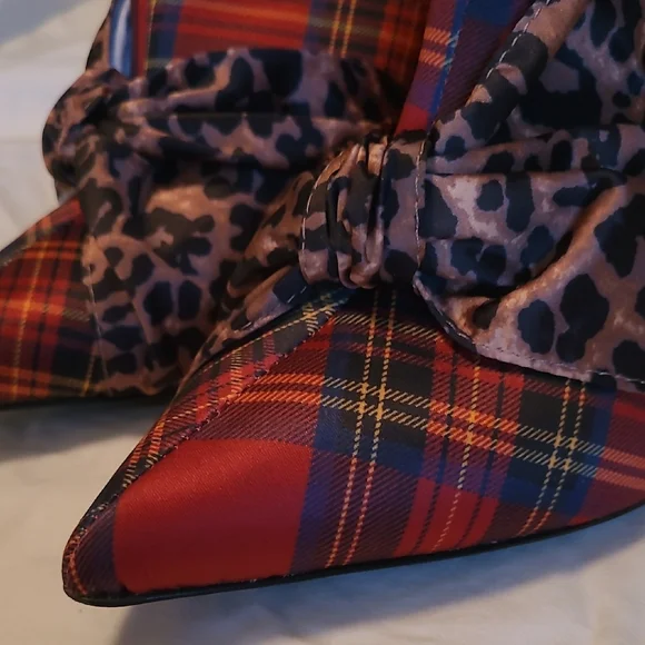 Plaid and Leopard Print Women's Shoes - Picture 10 of 15
